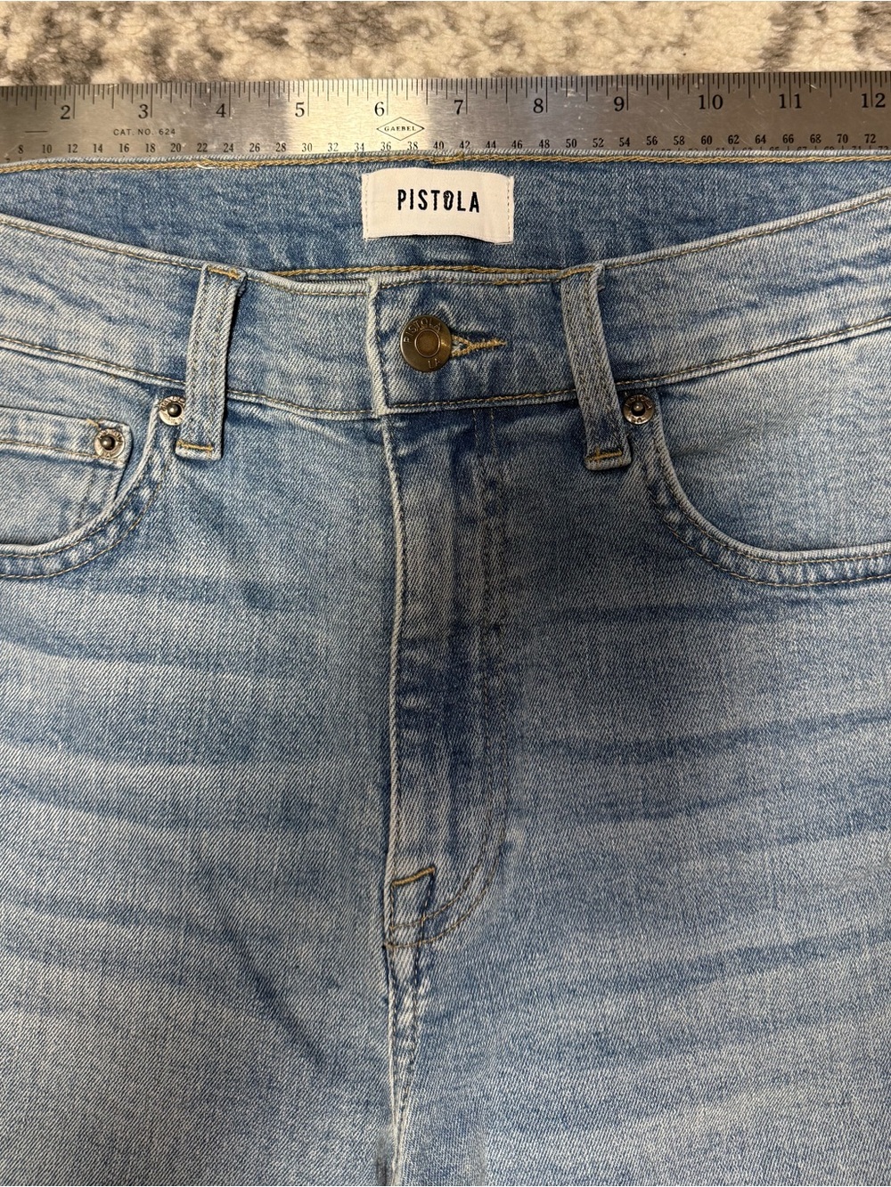 Pistola Light Wash Raw Hem Wide Leg Cropped Jeans – Size 27 - Picture 5 of 11